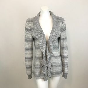 White House Black Market Ruffle Front Cardigan L